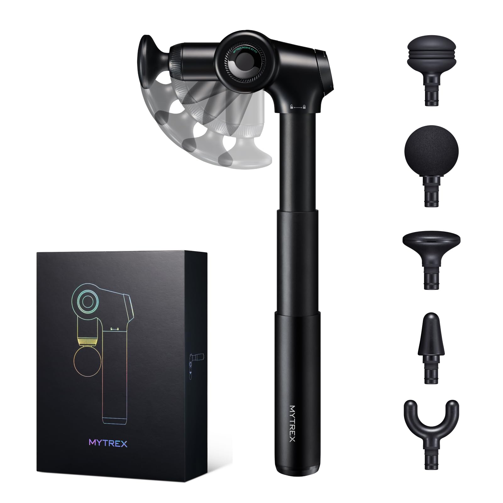 【TVCM放映中！小松菜奈さん出演】MYTREX マイトレックス REBIVE EX FIT ハンディガン 筋膜リリースガン ギフト プレゼント リバイブ イーエックス フィット MT-RBEF24 (ブラック)