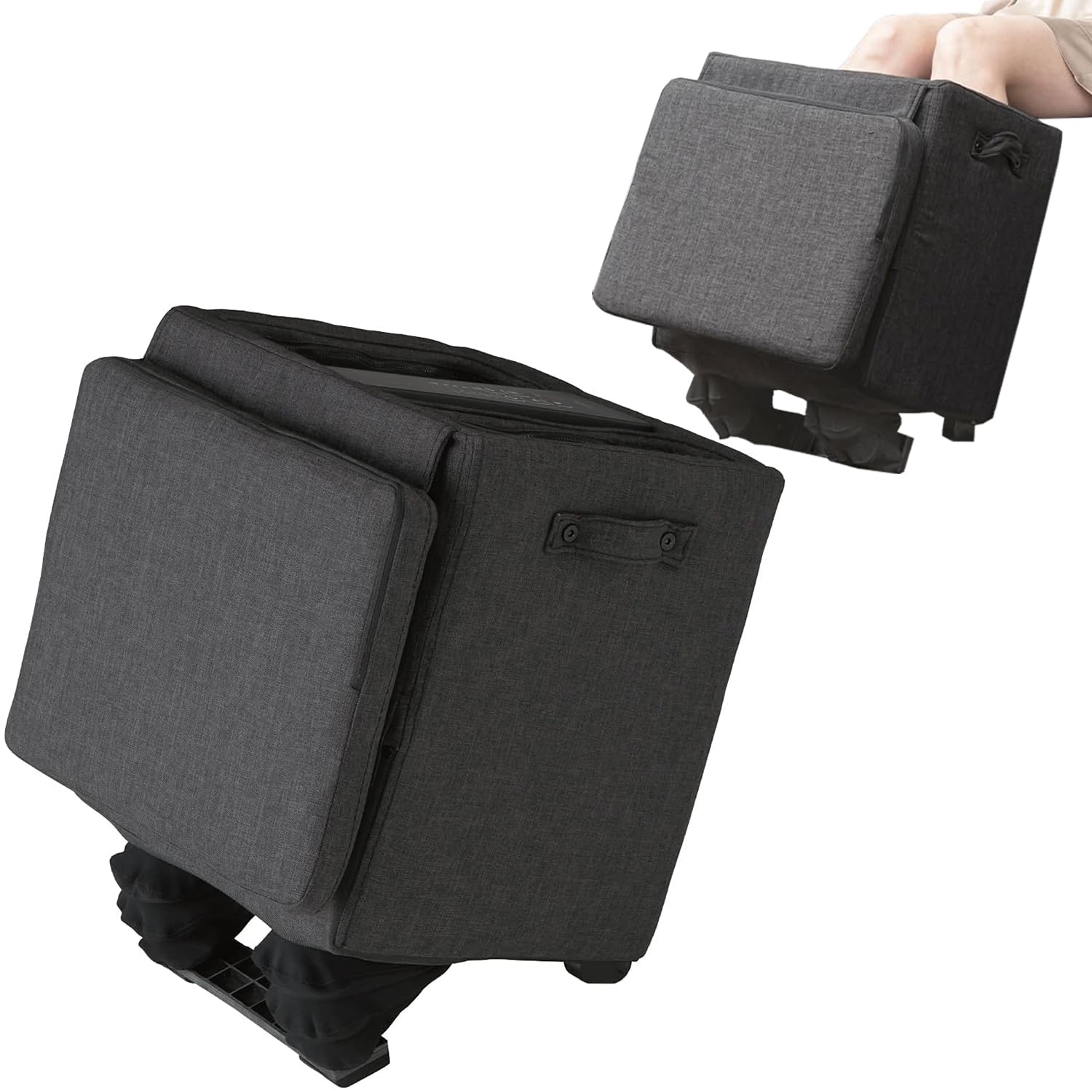 ATEX アテックス マッサージ器 フットマッサージャー 足 ふくらはぎ マッサージスツール ムーブ ダークグレー AX-HPT370dga 替カバー付 【Amazon.co.jp限定】