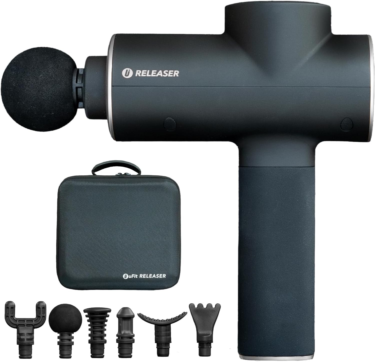 【医療機器認証】uFit RELEASER マッサージガン 強力 10mm振幅 静音 振動レベル4段階 アタッチメント6種 使い方動画 180日保証 日本国内ブランド プロアスリート愛用 水谷隼 オードリー春日 筋膜リリースガン ハンディガン マッサージ機