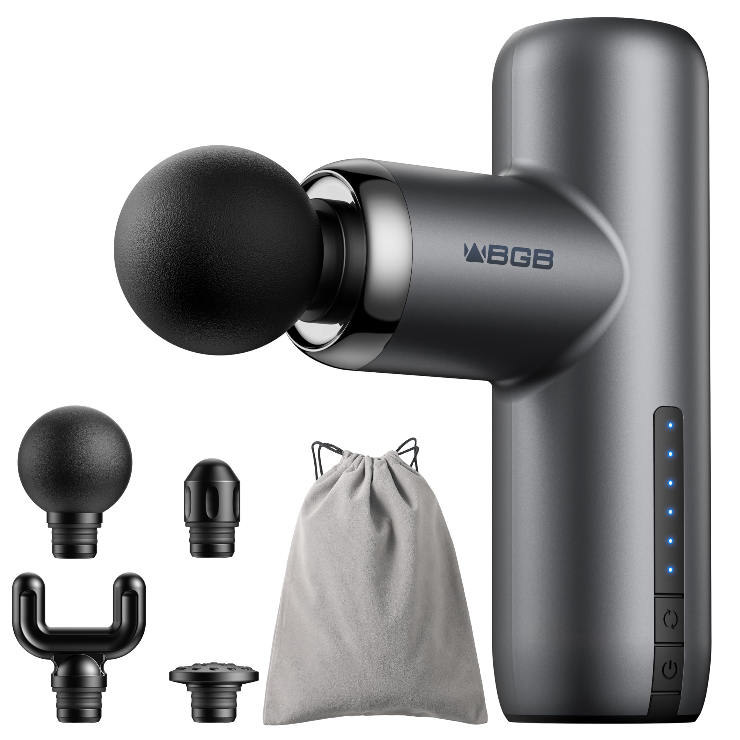 筋膜リリースガン 【実力派トレ一ナ一監修】ハンディガン きんまくリリース電動ガン 業界最小型 超軽量320g 6段階超強力振動 8mm深層振幅 静音 Type-C急速充電 最大12時間連続使用 ミニサイズで携帯に便利 プレゼント最適 アタッチメント4種付属 収納ポーチ&日本語取扱説明書付き 黒